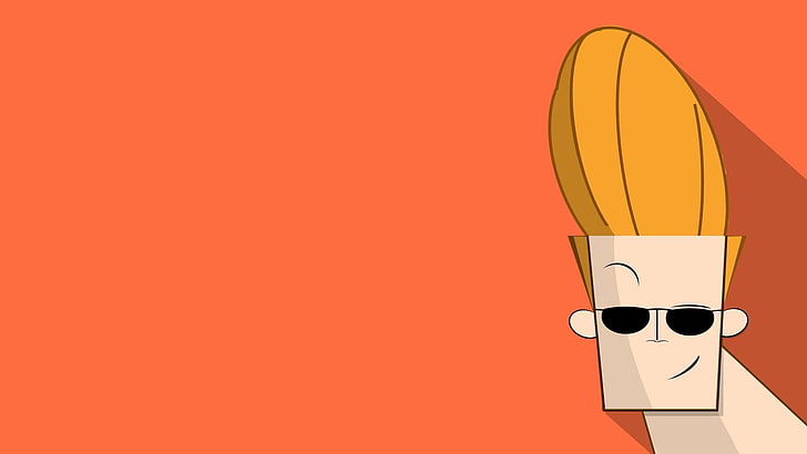 Johnny Bravo graphic wallpaper, Johnny Bravo, Cartoon Network, minimalism, cartoon, sunglasses, HD wallpaper