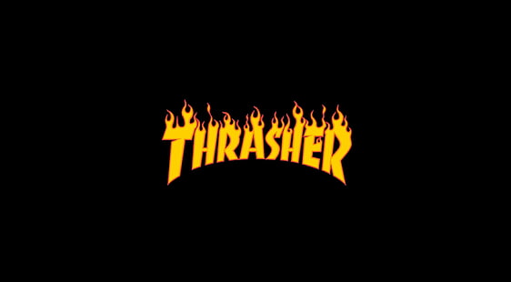 Thrasher Flaming Logo, Thrasher logo, Aero, Black, трэшер, пламя, пылающий, логотип, HD обои HD wallpaper
