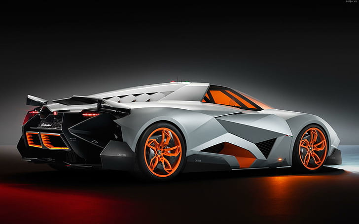 Lamborghini Egoista Concept Photo 6, grey and orange luxury sport car, lamborghini, egoista concept, cars, HD wallpaper