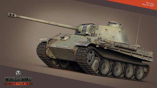 World of Tanks, tank, wargaming, video game, render, Pzkpfw V Panther, Tank Panther, Wallpaper HD HD wallpaper