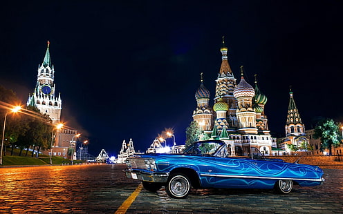 1963 شيفروليه إمبالا ، شيفروليه إمبالا ، السيارات الكلاسيكية ، السيارات القديمة ، السيارات القديمة ، موسكو، خلفية HD HD wallpaper