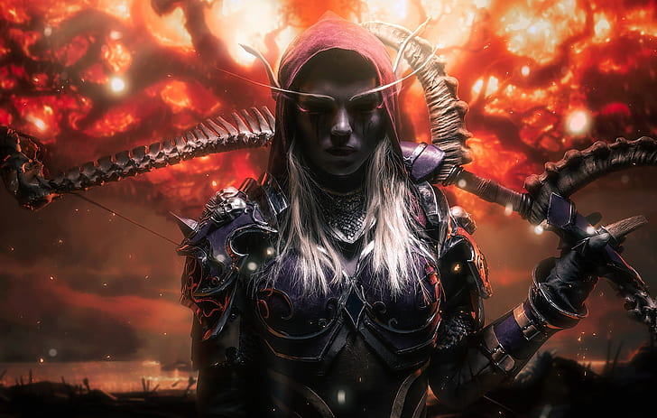 fantasy girl, dark fantasy, Blizzard Entertainment, World of Warcraft, Sylvanas Windrunner, HD wallpaper