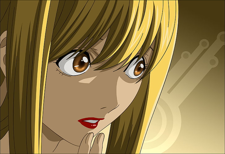 미사 아마네 데스 노트, 노란 머리 여자 애니메이션 캐릭터 일러스트, 애니메이션 / 애니메이션,, 애니메이션, 소녀, 황금, 머리카락, HD 배경 화면