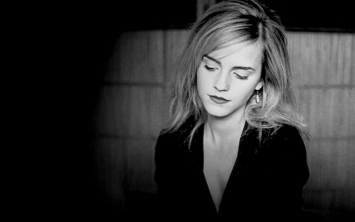 Emma Watson, kadınlar, monokrom, oyuncu, HD masaüstü duvar kağıdı