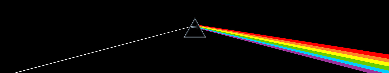 Sisi Gelap Bulan, ilustrasi spektrum, prisma, Pink Floyd, hitam, Sisi Gelap Bulan, Wallpaper HD HD wallpaper