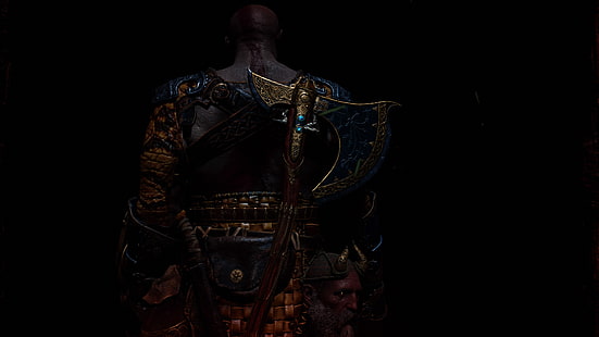 God of War, game art, PlayStation 4, video game, karakter video game, Kratos, Ax, Wallpaper HD HD wallpaper