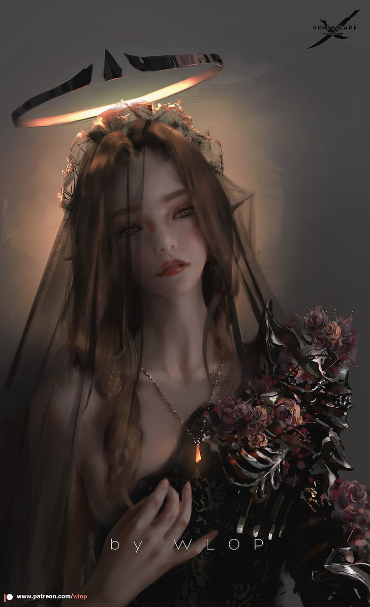 WLOP, digital art, fantasy girl, GhostBlade ( comics ), HD wallpaper