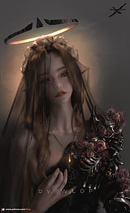 WLOP, arte digitale, ragazza fantasy, GhostBlade (fumetti), Sfondo HD HD wallpaper