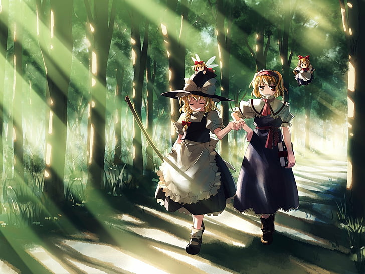 Anime, Touhou, Alice Margatroid, Marisa Kirisame, HD-Hintergrundbild