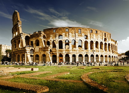 Colosseum, Rome, travel, Italy, tourism, HD wallpaper HD wallpaper