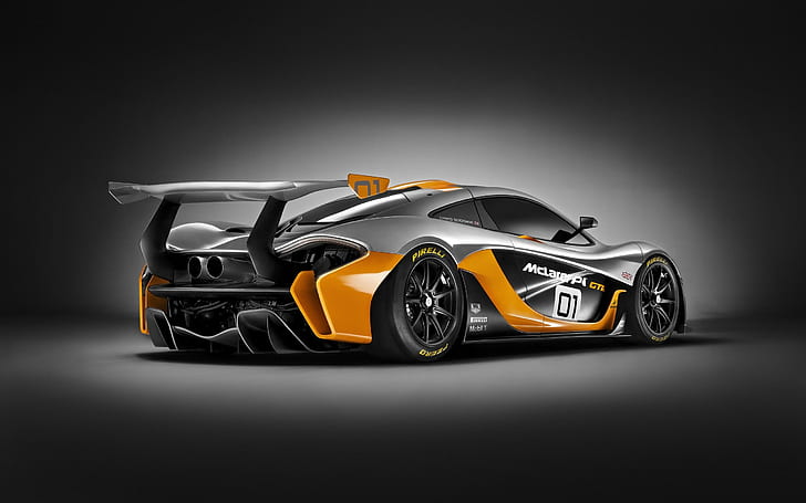 2014 McLaren P1 GTR Design Concept 2, yellow and gray mclaren p1, concept, design, mclaren, 2014, cars, HD wallpaper