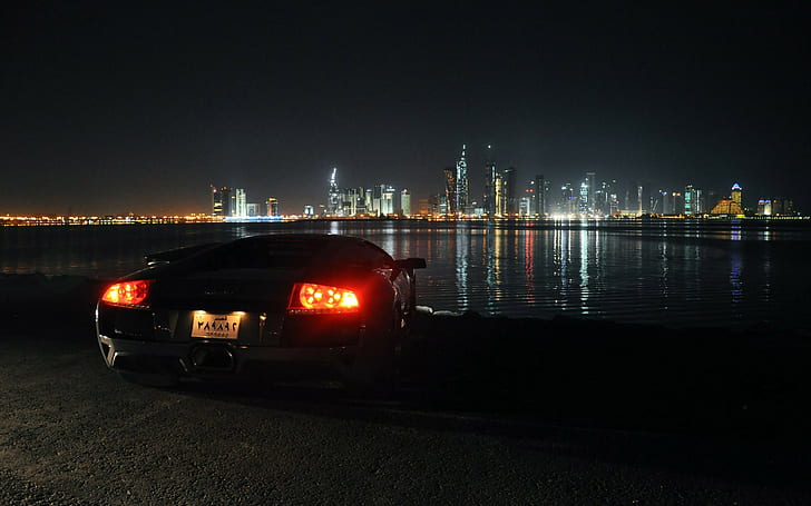 Lamborghini Murcielago, noche, Fondo de pantalla HD