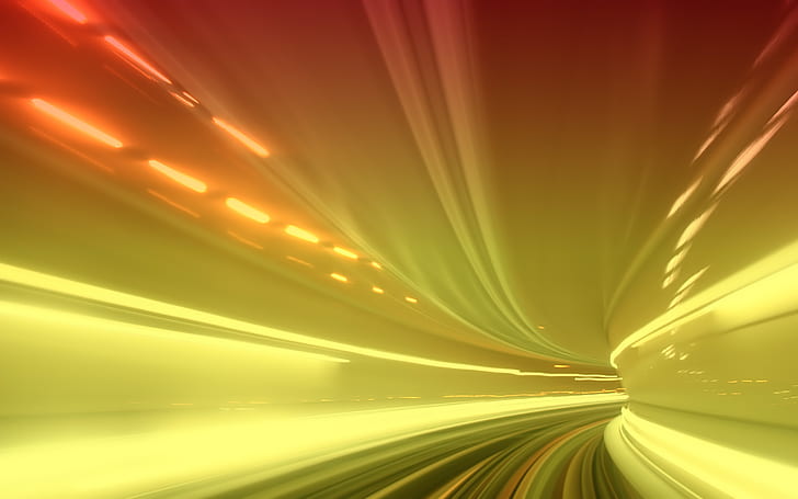 Yellow HD, time lapse photography of tunnel, abstract, yellow, HD wallpaper