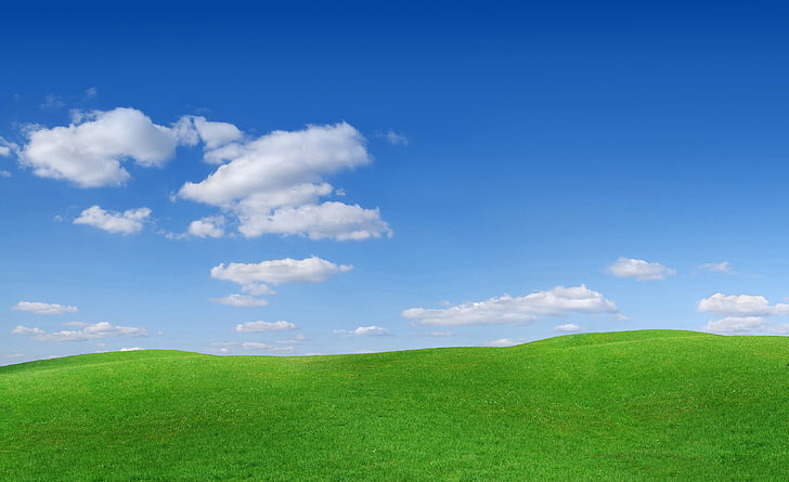 windows digital wallpaper, langit, rumput, awan, alam, foto, bukit, pemandangan, lereng, Bugry, Wallpaper HD