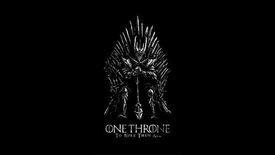 Ilustração de Um trono para governá-los todos, ilustração de Um trono para governá-los todos, Trono de ferro, Game of Thrones, Uma canção de gelo e fogo, O Senhor dos Anéis, Sauron, crossover, HD papel de parede HD wallpaper