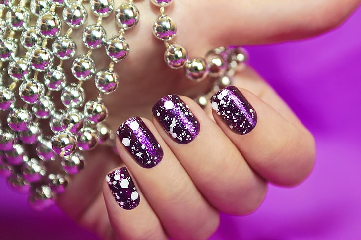 dłonie-paznokcie-manicure-palec-fioletowy, Tapety HD