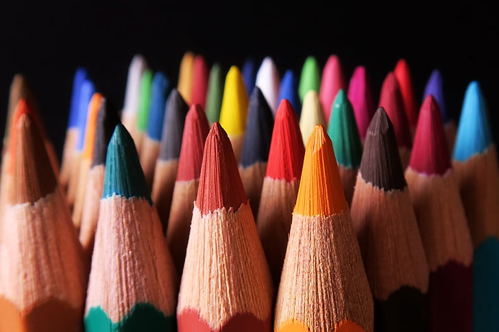 kolory, makro, ołówek, Tapety HD