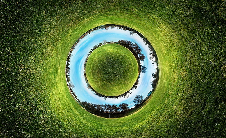 Parallel Universe, runde Tapete mit blauen und grünen Augen, Aero, Creative, Universe, parallel, HD-Hintergrundbild