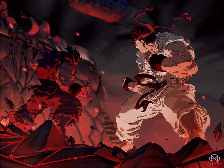 قتال الشوارع ryu akuma Video Games Street Fighter HD Art ، قتال الشوارع ، Ryu، خلفية HD