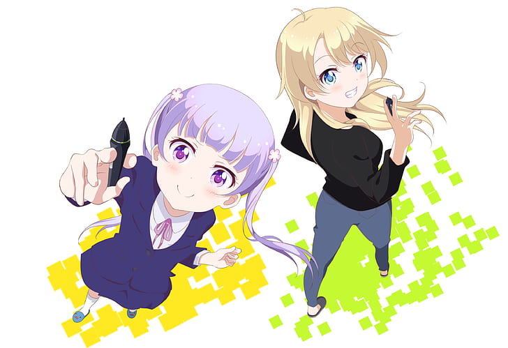Anime, neues Spiel !, Aoba Suzukaze, Ko Yagami, HD-Hintergrundbild