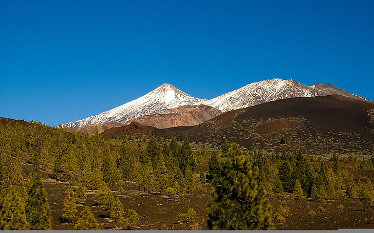 Teide-europeiskt landskap tapet, brunt berg, HD tapet