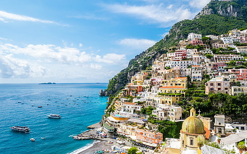 Kasabalar, Capri, Deniz Manzarası, HD masaüstü duvar kağıdı HD wallpaper