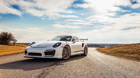 Porsche 911 Turbo V-RT vit superbil, Porsche, 911, Turbo, White, Supercar, HD tapet HD wallpaper