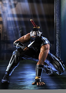 Ilustração de personagem ninja, faca, espada, ninja, ninja gaiden, armas afiadas, HD papel de parede HD wallpaper