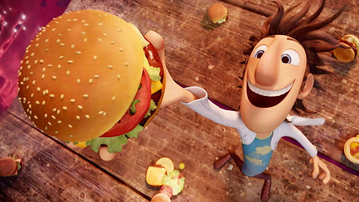 Movie, Cloudy With A Chance Of Meatballs, Flint Lockwood, HD wallpaper