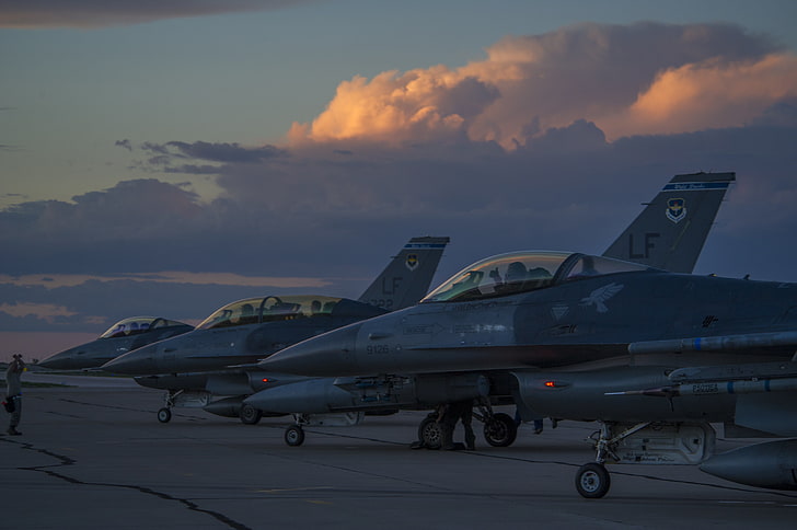avião, militar, aeronaves, força aérea dos EUA, Falcão de Combate General Dynamics F-16, HD papel de parede