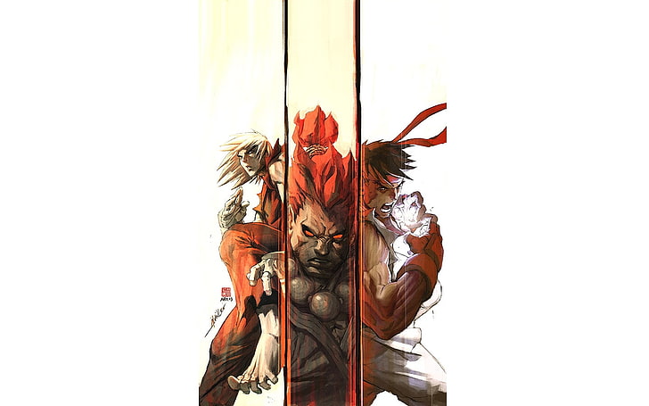 street fighter ryu akuma ken masters 1440x900 Video Games Street Fighter HD Art, street fighter, Ryu, Tapety HD
