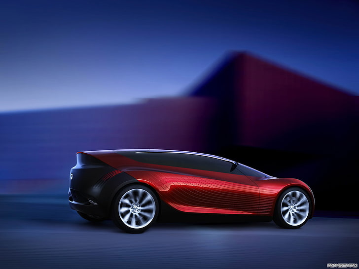 red car, Concept, red, sport, speed, Mazda, Ryuga, HD wallpaper