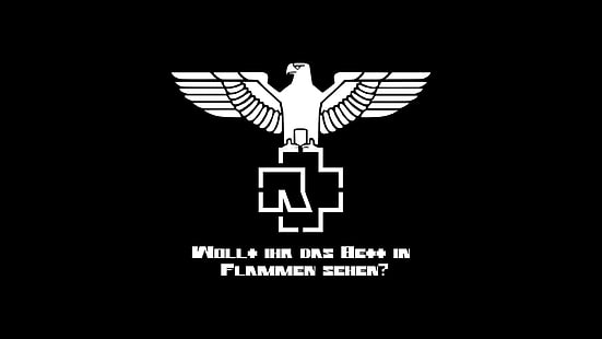 white eagle illustration, Rammstein, Till Lindemann, eagle, metal music, German, HD wallpaper HD wallpaper