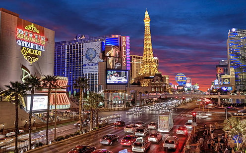 Las Vegas City Dengan Hotel Mewah Dan Kasino Nevada Amerika Utara Hd Wallpaper Untuk Ponsel Dan Laptop 1920 × 1200, Wallpaper HD HD wallpaper