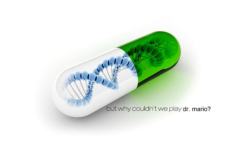 pilule de médecine blanche et verte, art numérique, fond simple, typographie, science, Fond d'écran HD