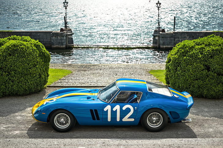 ferrari, blue, gto, 250, Ferrari 250 GTO, HD wallpaper