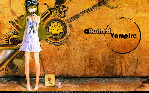 خلفية مصاص دماء رقمية مدمرة ، أنيمي ، سلسلة Monogatari ، Oshino Shinobu ، فتيات أنيمي، خلفية HD HD wallpaper