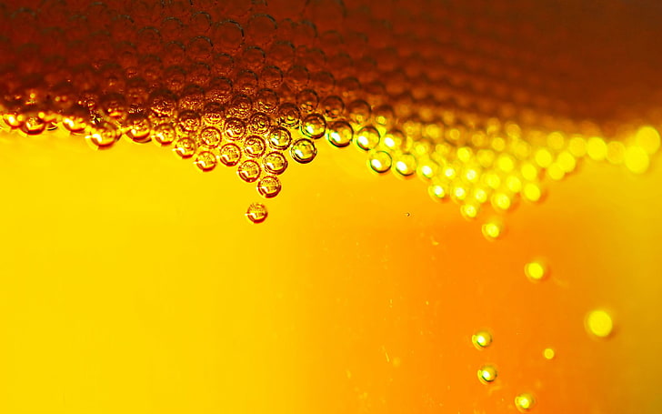 clear bubbles, beer, bubbles, HD wallpaper