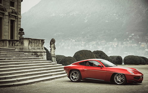 2013 Alfa Romeo Disco Volante by Touring ، سيارة فاخرة حمراء ، الفا ، روميو ، فولانت ، 2013 ، بجولة ، ديسكو ، سيارات ، الفا روميو، خلفية HD HD wallpaper