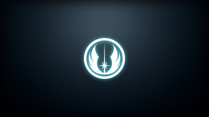 logo hitam dan abu-abu, Star Wars, Jedi, minimalis, latar belakang sederhana, Wallpaper HD