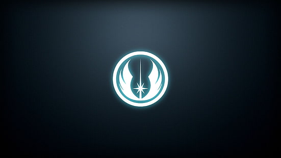 black and gray logo, Star Wars, Jedi, minimalism, simple background, HD wallpaper HD wallpaper