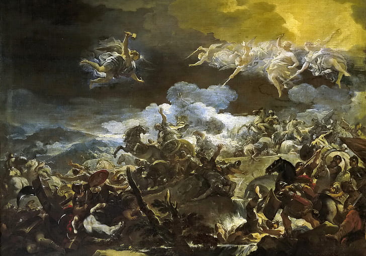 quadro, mitologia, Luca Giordano, La sconfitta di Sisera, Sfondo HD