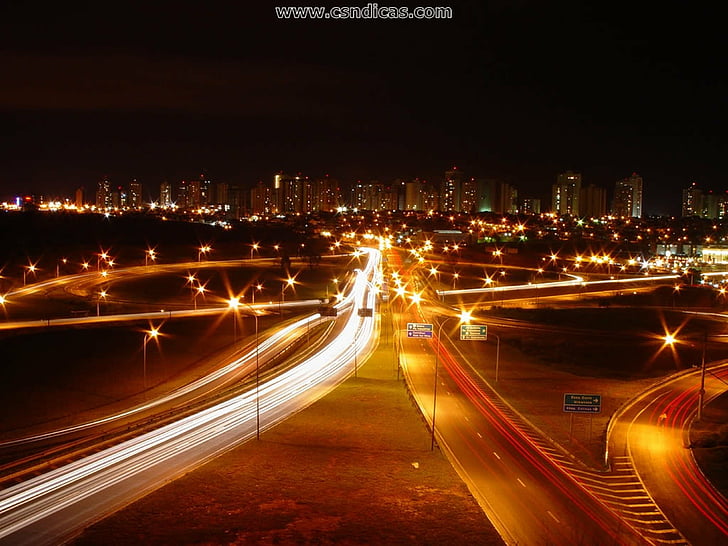brasil, cidade, paisagem, metrópole, noite, paulo, são, tráfego, urbano, HD papel de parede
