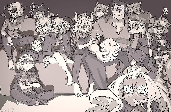 Helltaker, Modeus (Helltaker), anime, anime girls, demon girls, horns, Sfondo HD