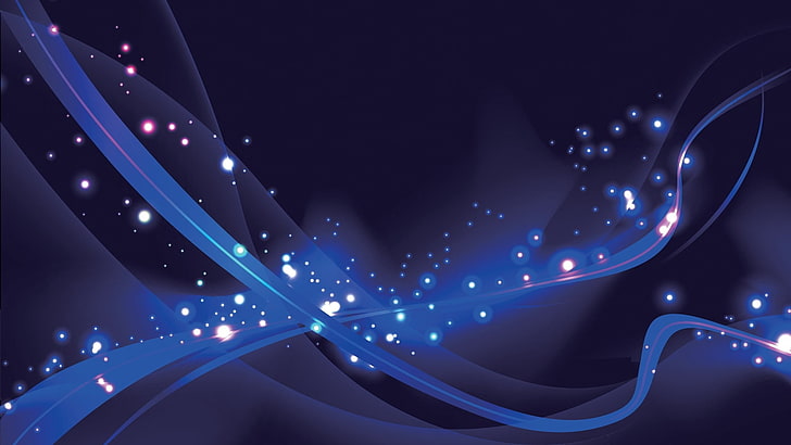 blaue Tupfen-Tapete, Linien, Wellen, Glanz, Hintergrund, hell, blau, HD-Hintergrundbild