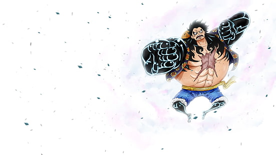 One Piece Monkey D. Luffy Gear Four Bounce Man 일러스트, 애니메이션, 원피스, 원숭이 D. 루피, HD 배경 화면 HD wallpaper