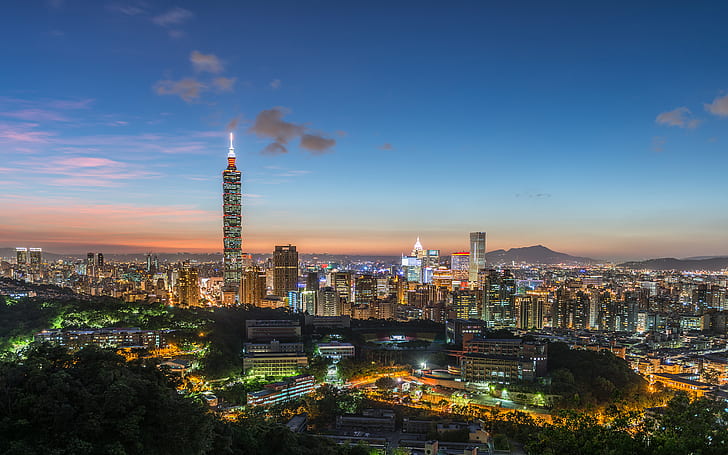 Тайвань Здания Небоскребы HD, здания, городской пейзаж, небоскребы, Тайвань, HD обои