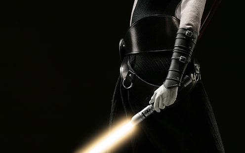 ilustrasi lightsaber kuning, Star Wars, lightsaber, Sith, Jedi, Wallpaper HD HD wallpaper