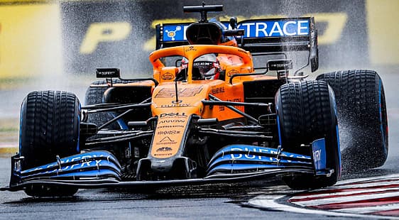  Carlos SAINZ Jr., McLaren F1, Formula 1, race tracks, F1 2020, Dell, water, HD wallpaper HD wallpaper