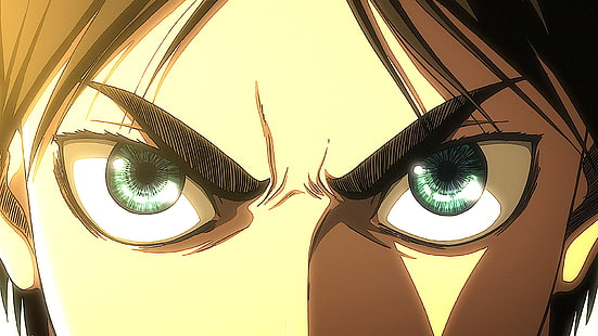 Аниме, Attack On Titan, Eren Yeager, Green Eyes, Shingeki No Kyojin, HD тапет HD wallpaper